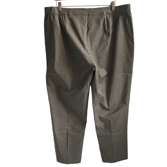 J Jill Plaid Checkered Cotton Ankle Pants Black Brown Size 18 - Picture 3 of 17